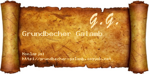 Grundbecher Galamb névjegykártya